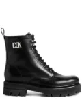 DSQUARED2 Icon plaque combat boots - Black