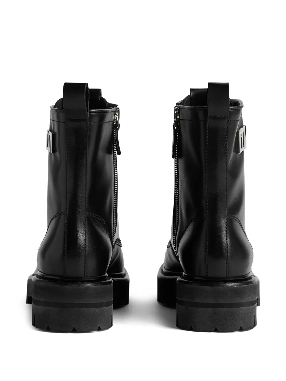 Dsquared2 Icon Plaque Combat Boots In 黑色