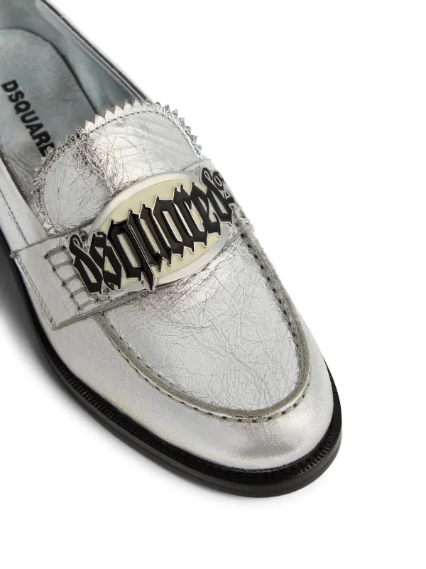 【関税込 日本発送】DSQUARED2 メタリックレザーローファー DSQUARED2 メタリック レザーローファー | シルバートーン