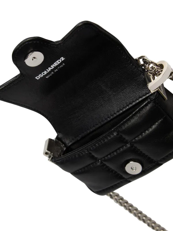 DSQUARED2 Gothic ロゴプレート レザーショルダーバッグ
