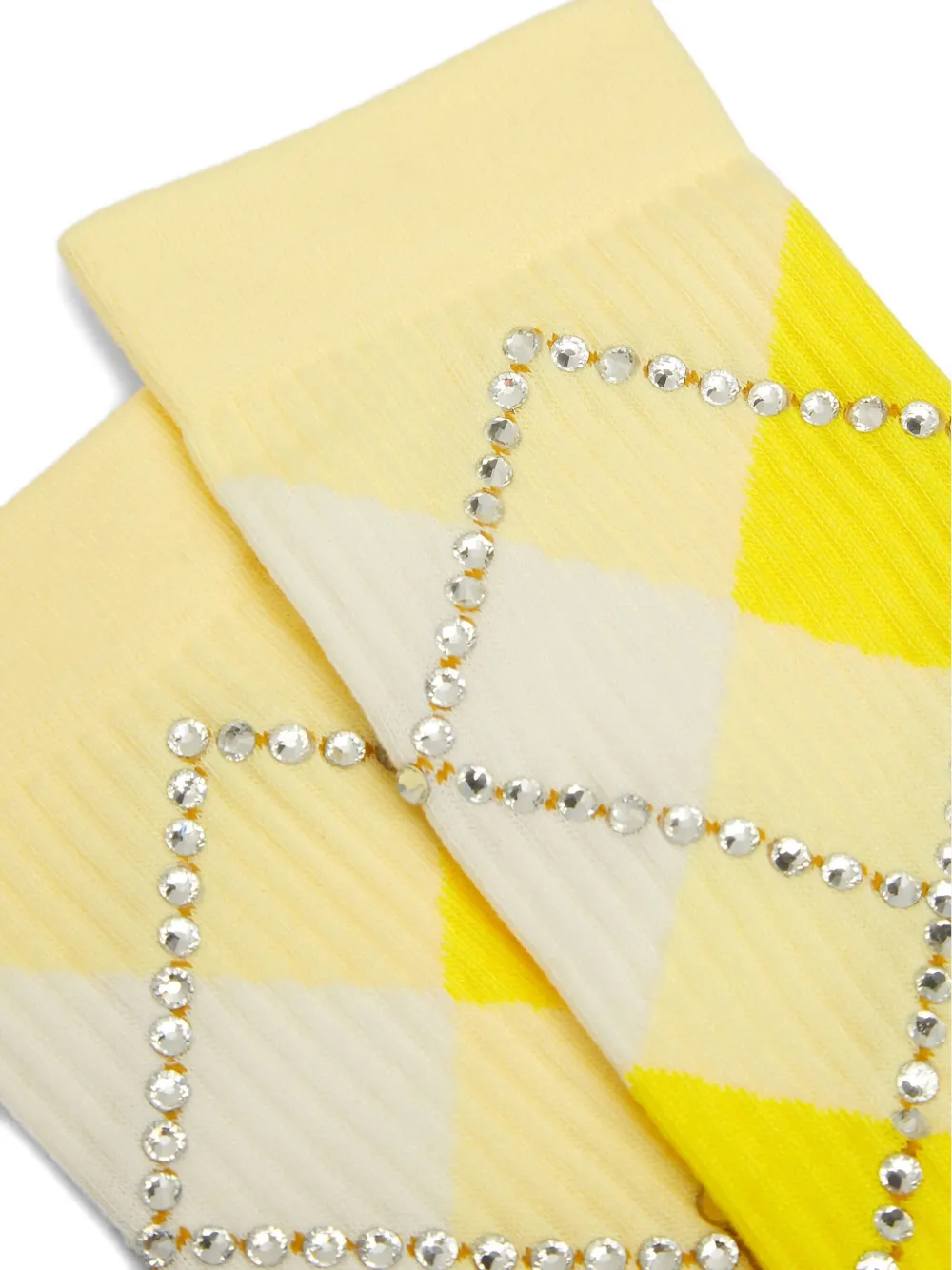 Dsquared2 Rhinestone-embellished Socks In Yellow