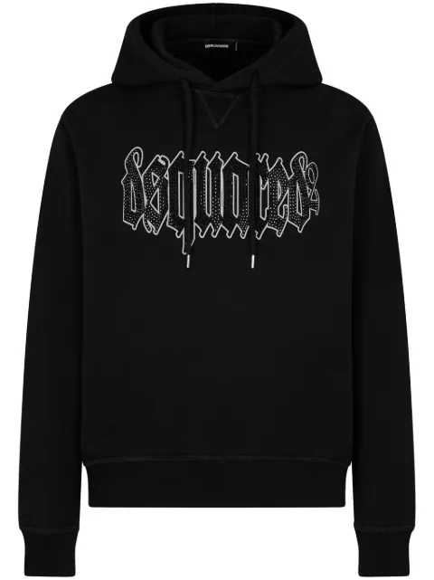 DSQUARED2 hoodie con detalles de apliques y logo