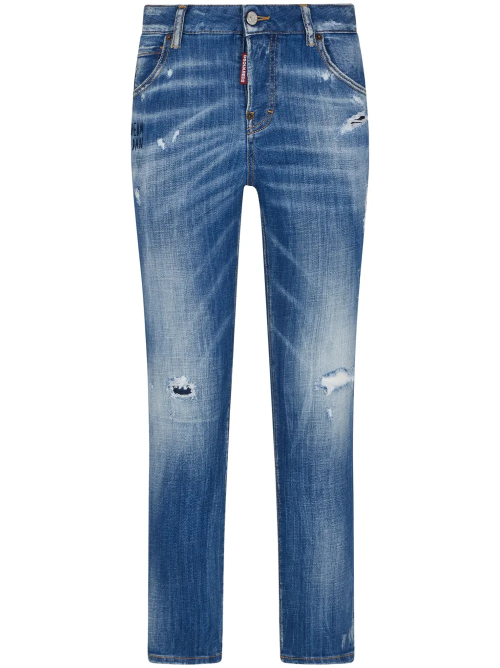 Dsquared2 Jeans dritti con effetto vissuto - Blu