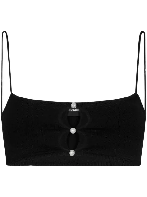 DSQUARED2 fine-knit cutout crop top