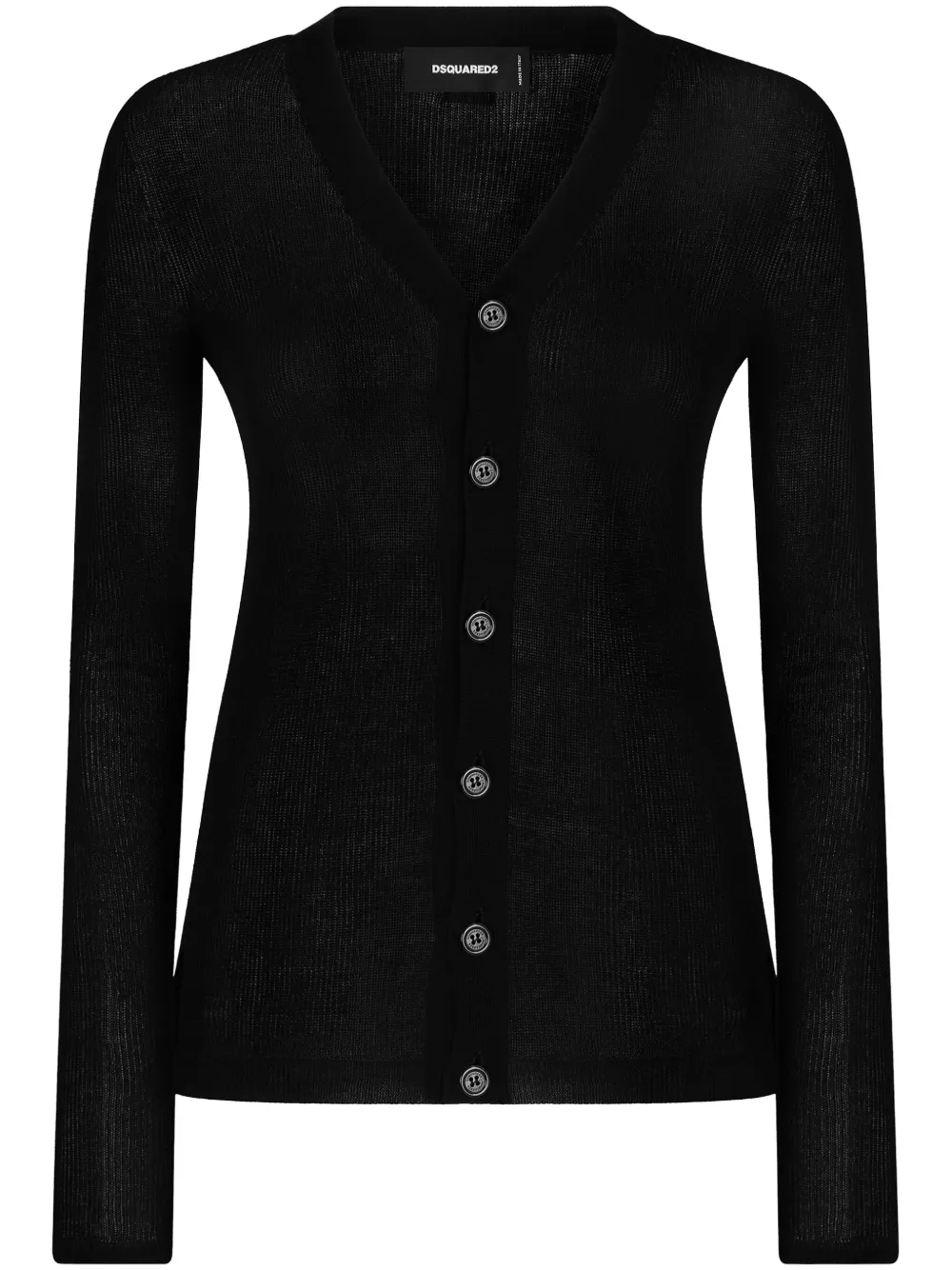 Dsquared2 V-neck Cotton Cardigan In Black