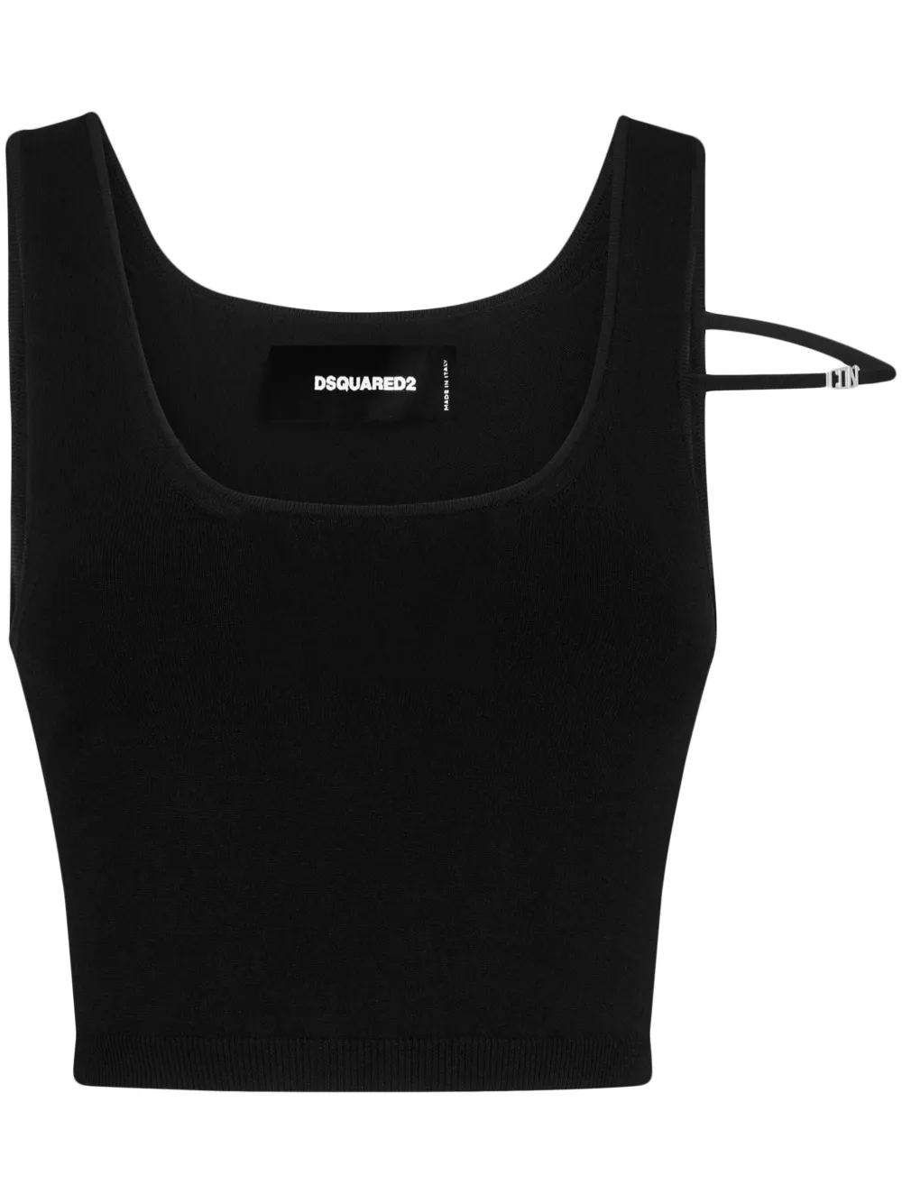 Dsquared2 Logo-plaque U-neck Tank Top In Black