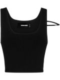 DSQUARED2 logo-plaque U-neck tank top - Black