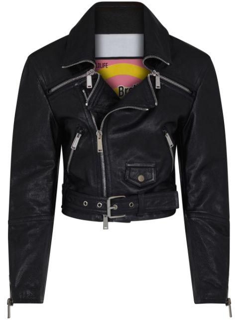 DSQUARED2 cropped leather biker jacket Women