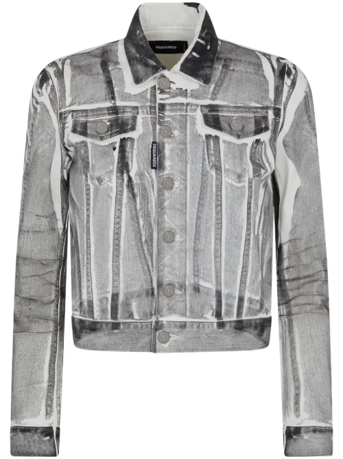 Veste en jean à effet usé - DSQUARED2 - Modalova