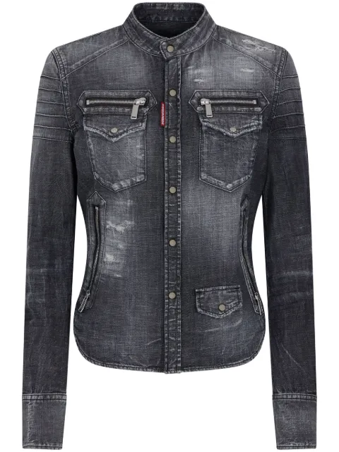 DSQUARED2 distressed-effect denim shirt