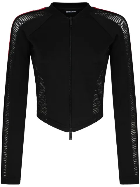 DSQUARED2 logo-tape zip-up jacket
