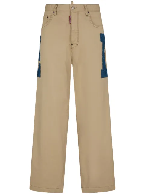 DSQUARED2 logo-appliqué straight-leg trousers