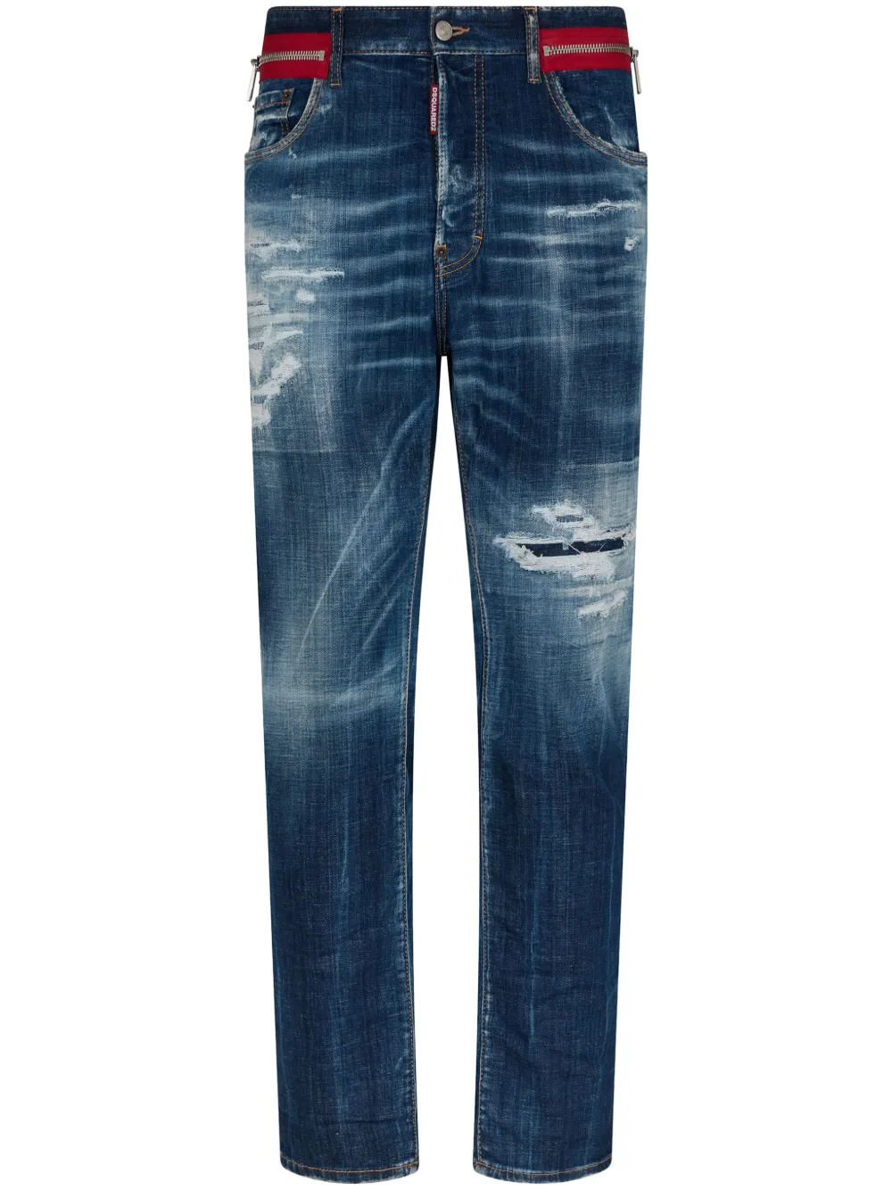 Dsquared2 Jeans slim con effetto vissuto - Blu