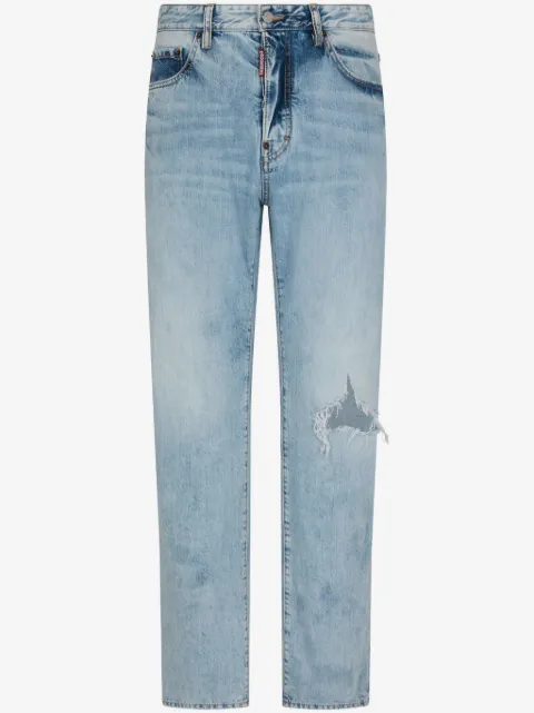 DSQUARED2 ripped straight-leg jeans