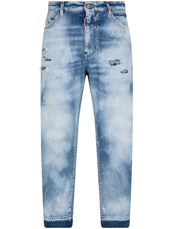 極美品！ DSQUARED2 ブリーチ加工 スキニーデニム 50 希少サイズ DSQUARED2 ブリーチ スリムジーンズ | ブルー | FARFETCH JP