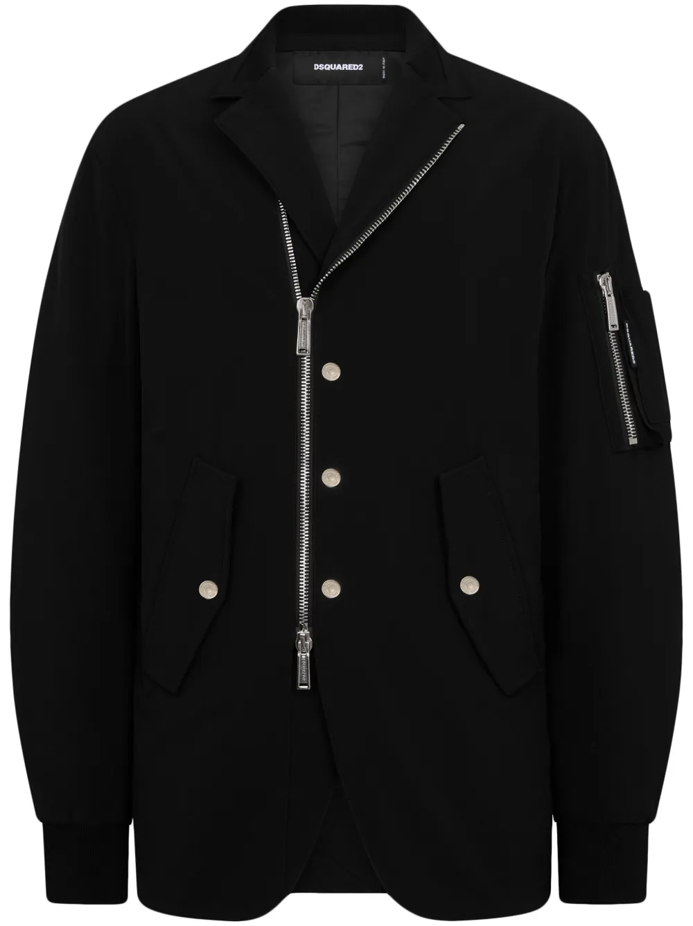 Dsquared2 Zip-pocket Jacket In Black