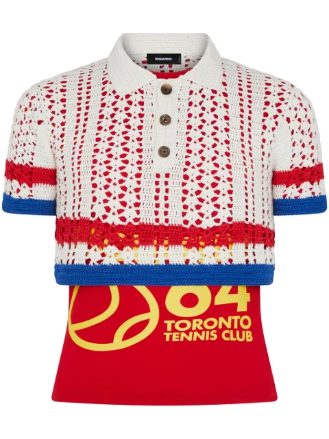 DSQUARED2 Camisa polo de tricô com recortes