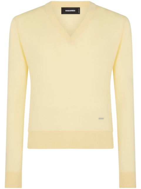 DSQUARED2 logo-plaque fine-knit jumper Men