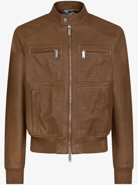 DSQUARED2 zip-up leather jacket