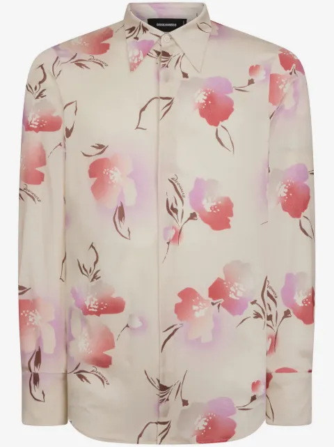 DSQUARED2 floral-print challis shirt