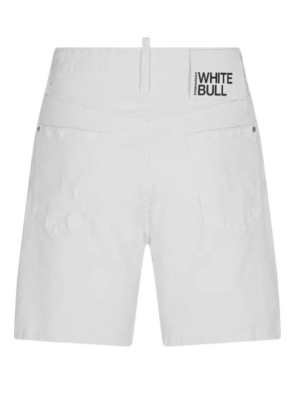 大きなサイズ！　Dsquared2　ストレッチ　ホワイトデニム　ショートパンツ DSQUARED2 White Bull ショートパンツ | ホワイト | FARFETCH JP