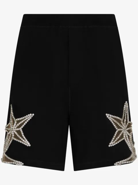 DSQUARED2 crystal-embellished cotton shorts