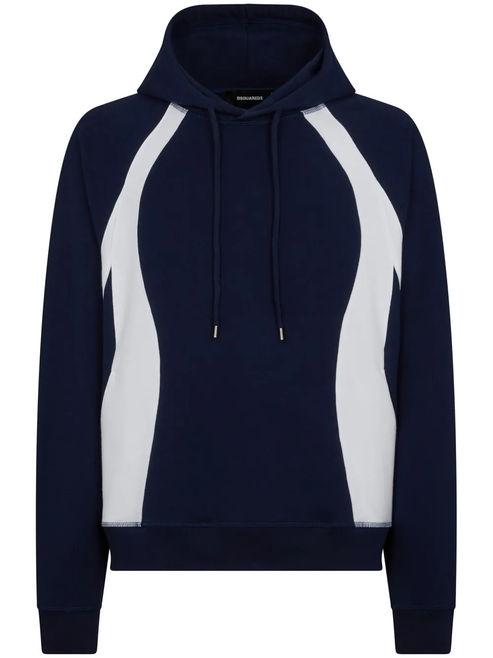 Dsquared2 Panelled Logo-print Hoodie In Blue