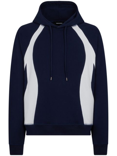 DSQUARED2 panelled logo-print hoodie Men