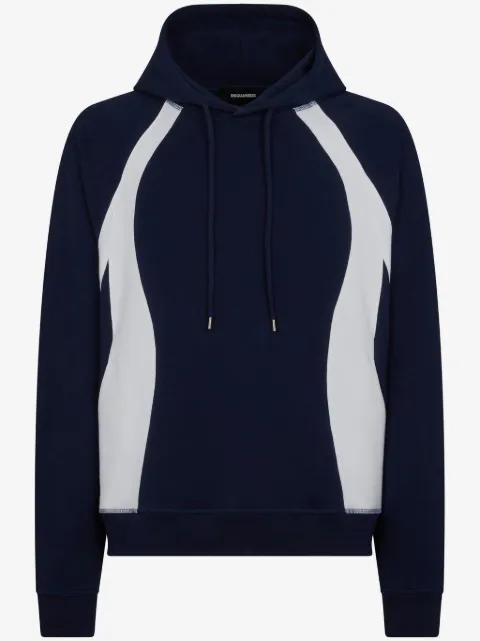 DSQUARED2 panelled logo-print hoodie