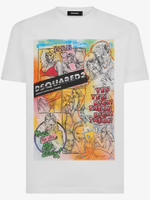 DSQUARED2 t-shirt en coton à imprimé graphique