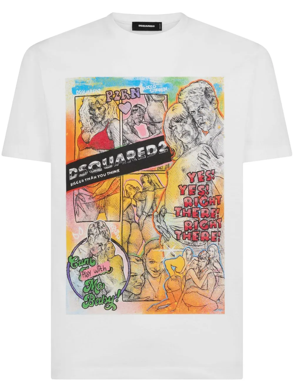 Dsquared2 White Graphic Print T-shirt In White