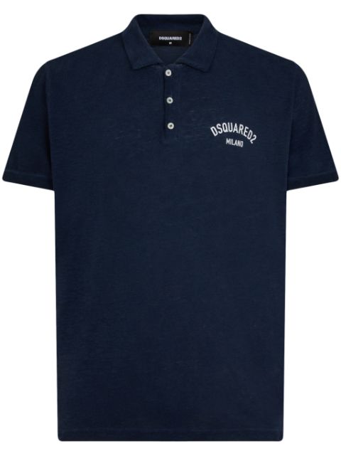 DSQUARED2 logo-print cotton blend polo shirt