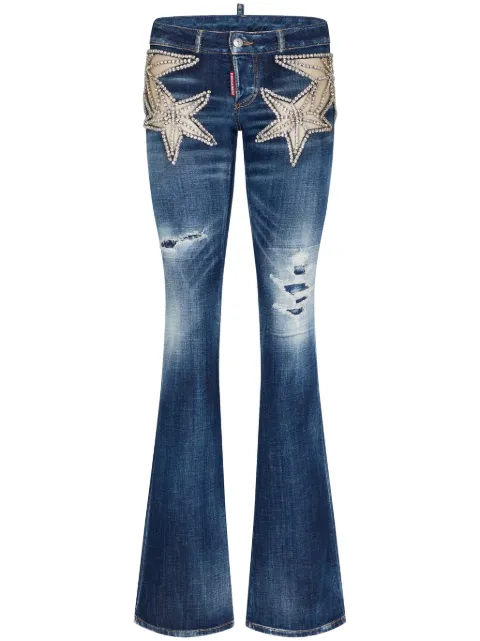 DSQUARED2 crystal-embellished star-appliqué jeans