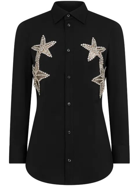 DSQUARED2 star-applique crystal-embellished shirt Women