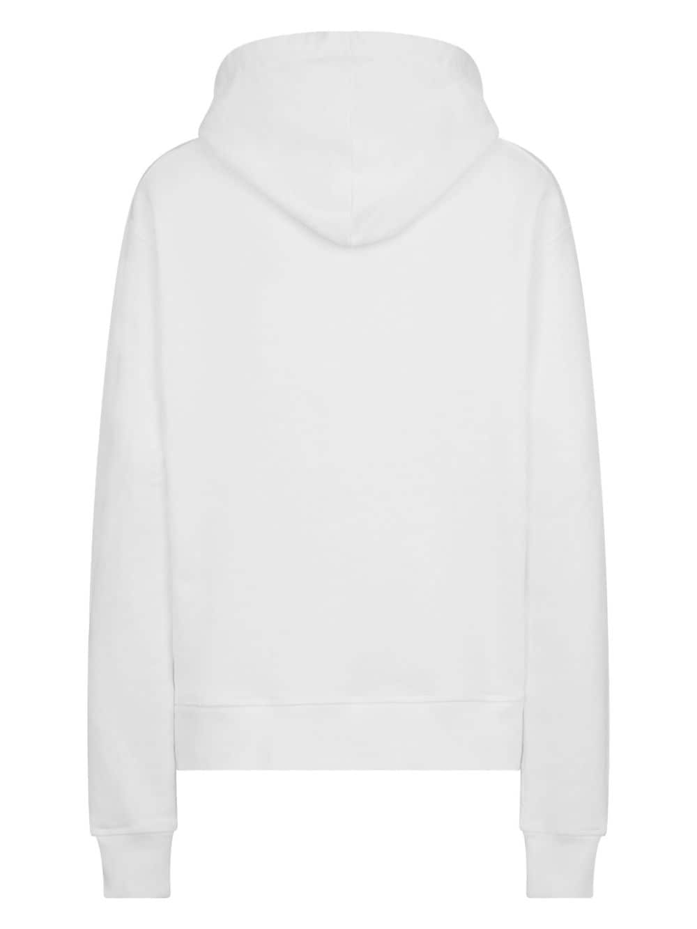 Shop Dsquared2 Graphic-print Cotton Hoodie In White