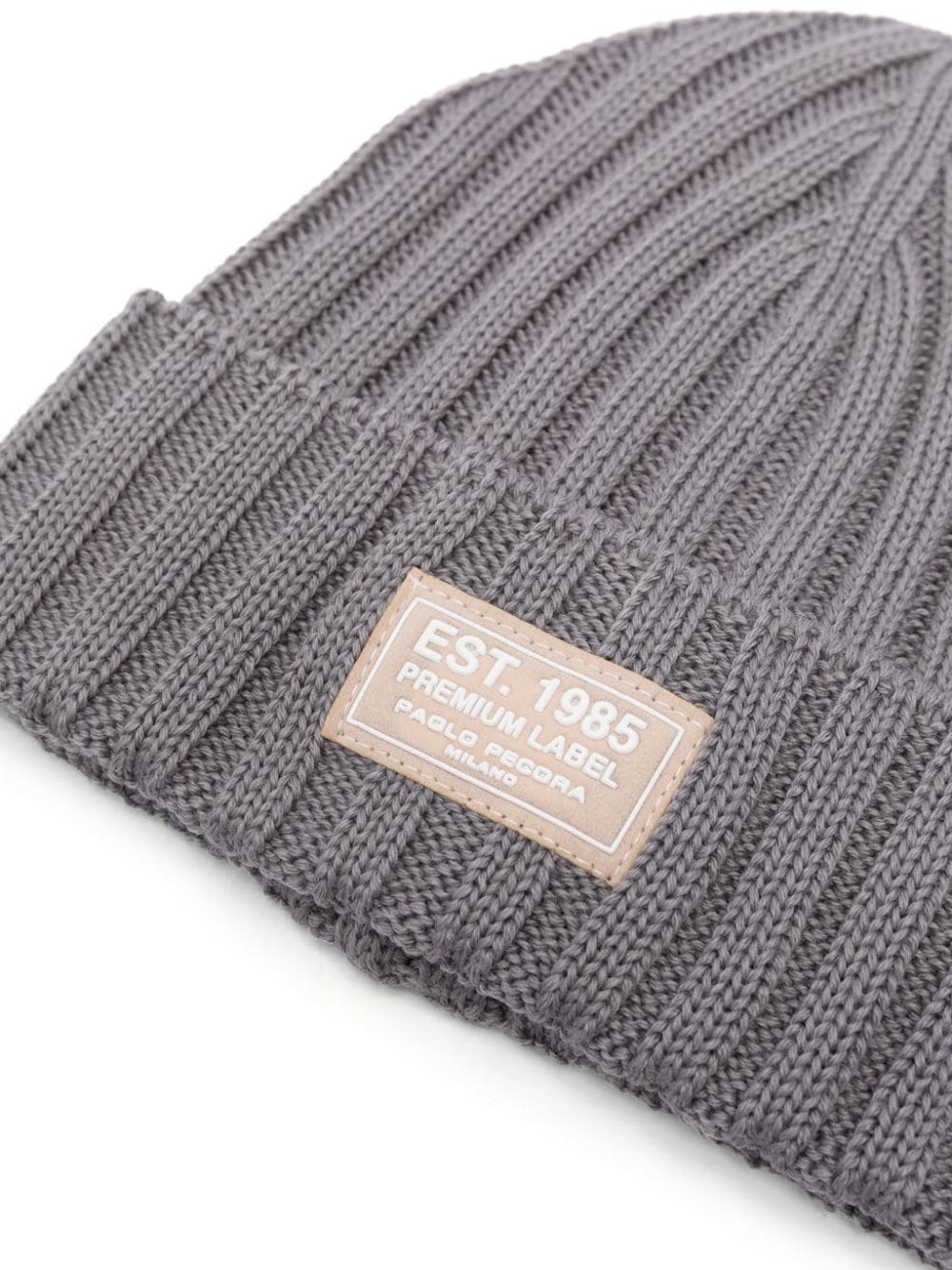 Shop Paolo Pecora Ribbed-knit Wool-blend Beanie In Grey