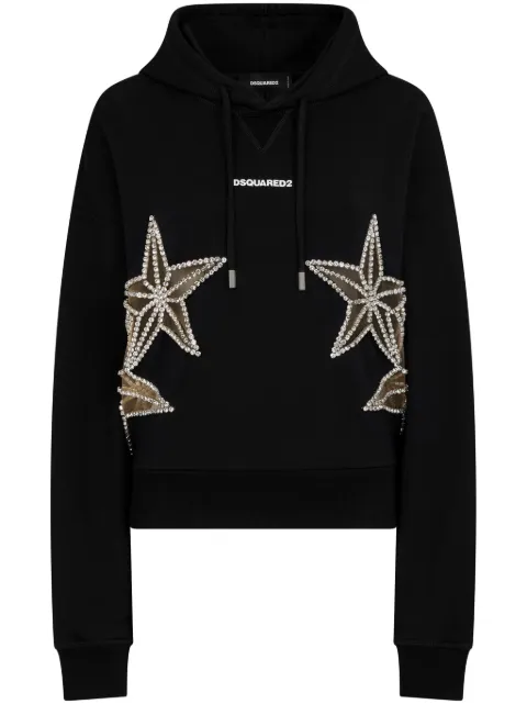 DSQUARED2 star-embellished cotton hoodie