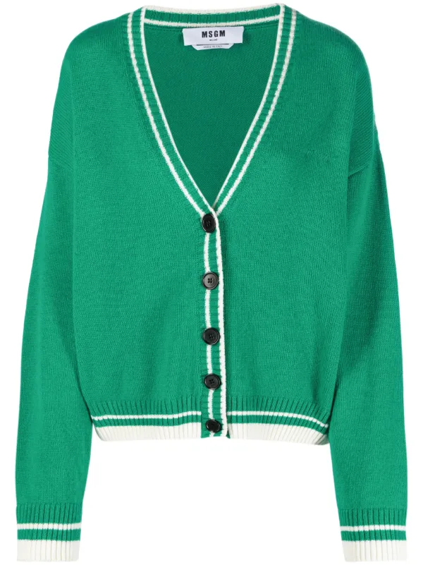 MSGM ストライプエッジ カーディガン | グリーン | FARFETCH JP MSGM