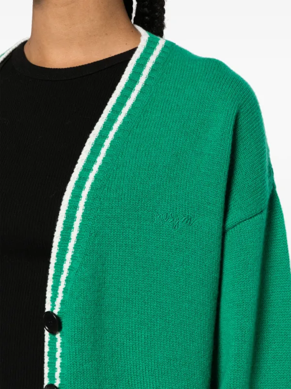 MSGM ストライプエッジ カーディガン | グリーン | FARFETCH JP