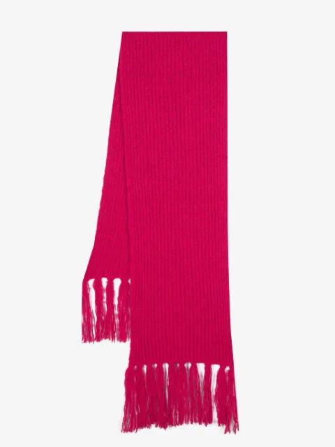 MSGM waffle-knit fringed scarf