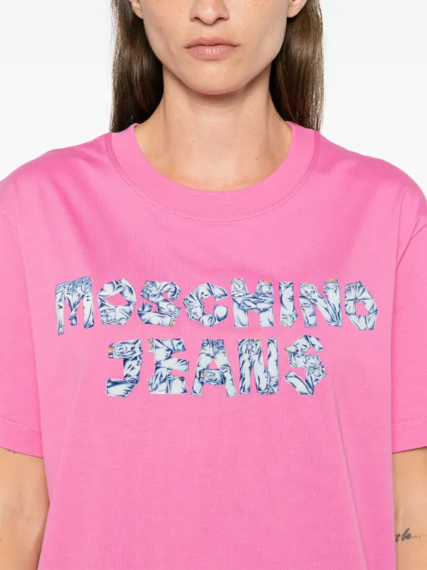 MOSCHINO JEANS logo-print T-shirt | Pink | FARFETCH IL