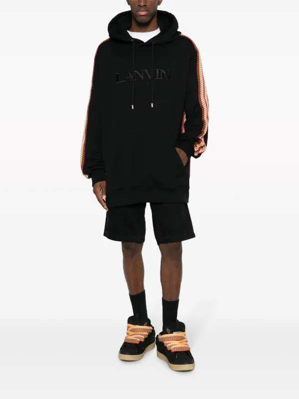 パーカー・フーディ Lanvin Curb Crewneck Sweatshirt In Black With Multicolored Oversized Hoodie Lanvin Curblace | Lanvin