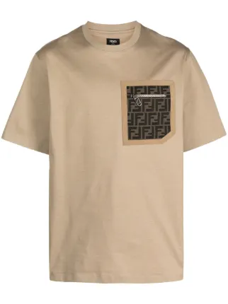 FENDI FF motif patch pocket T shirt Neutrals FARFETCH IE