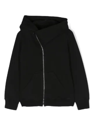 トップス 00s Asymmetric zip Hoodie Ekam RickOwens Rick Owens Kids Mountain Asymmetric Hoodie | Black | FARFETCH