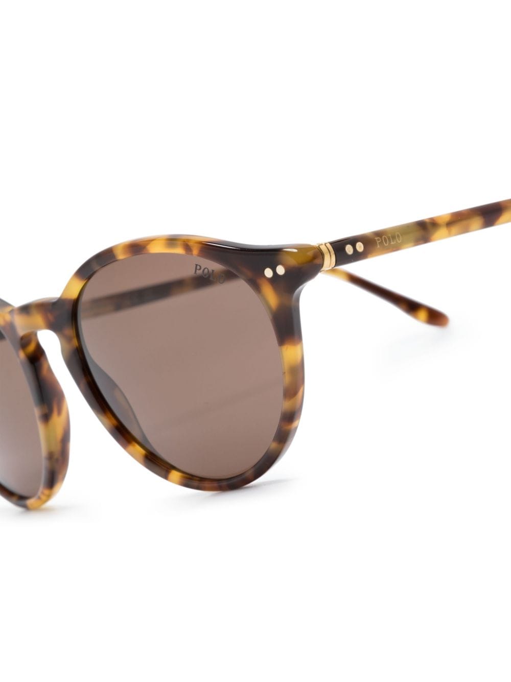 Shop Polo Ralph Lauren Tortoiseshell-effect Round-frame Sunglasses In Brown