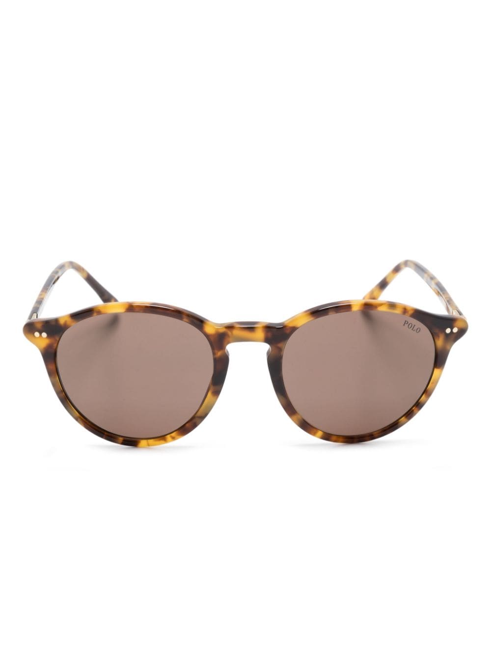 Polo Ralph Lauren Tortoiseshell-effect Round-frame Sunglasses In Brown