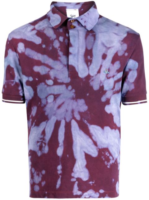 Stain Shade tie-die print cotton polo shirt