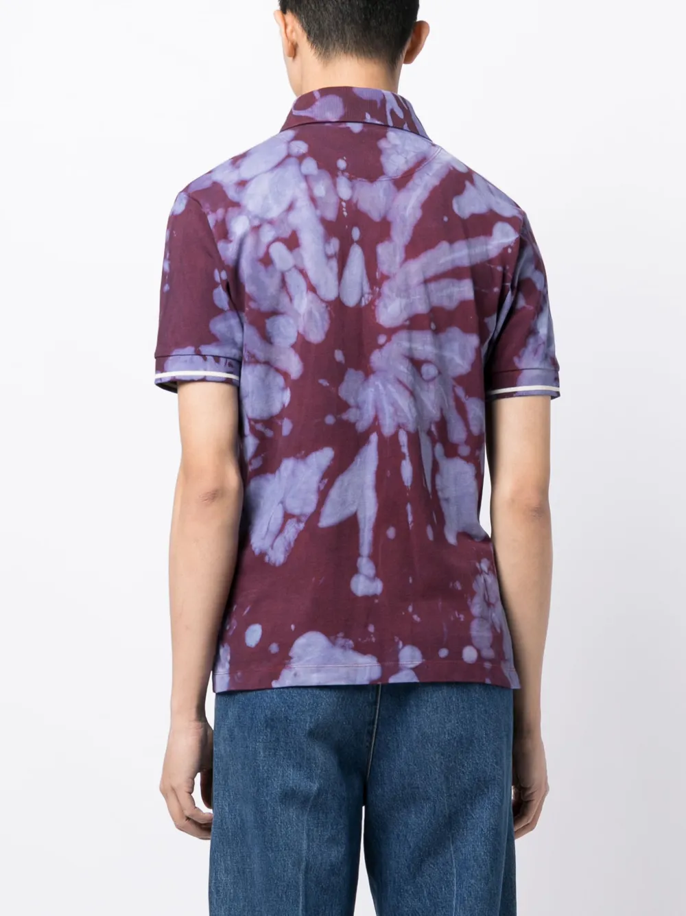 Shop Stain Shade Tie-die Print Cotton Polo Shirt In Hand Dyed Multi