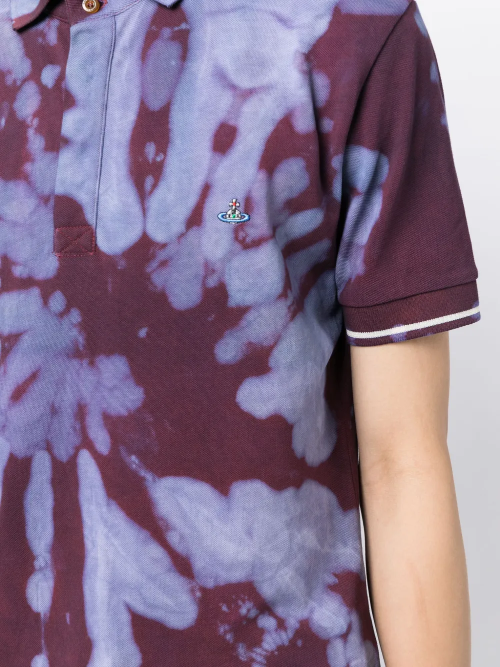 Shop Stain Shade Tie-die Print Cotton Polo Shirt In Hand Dyed Multi