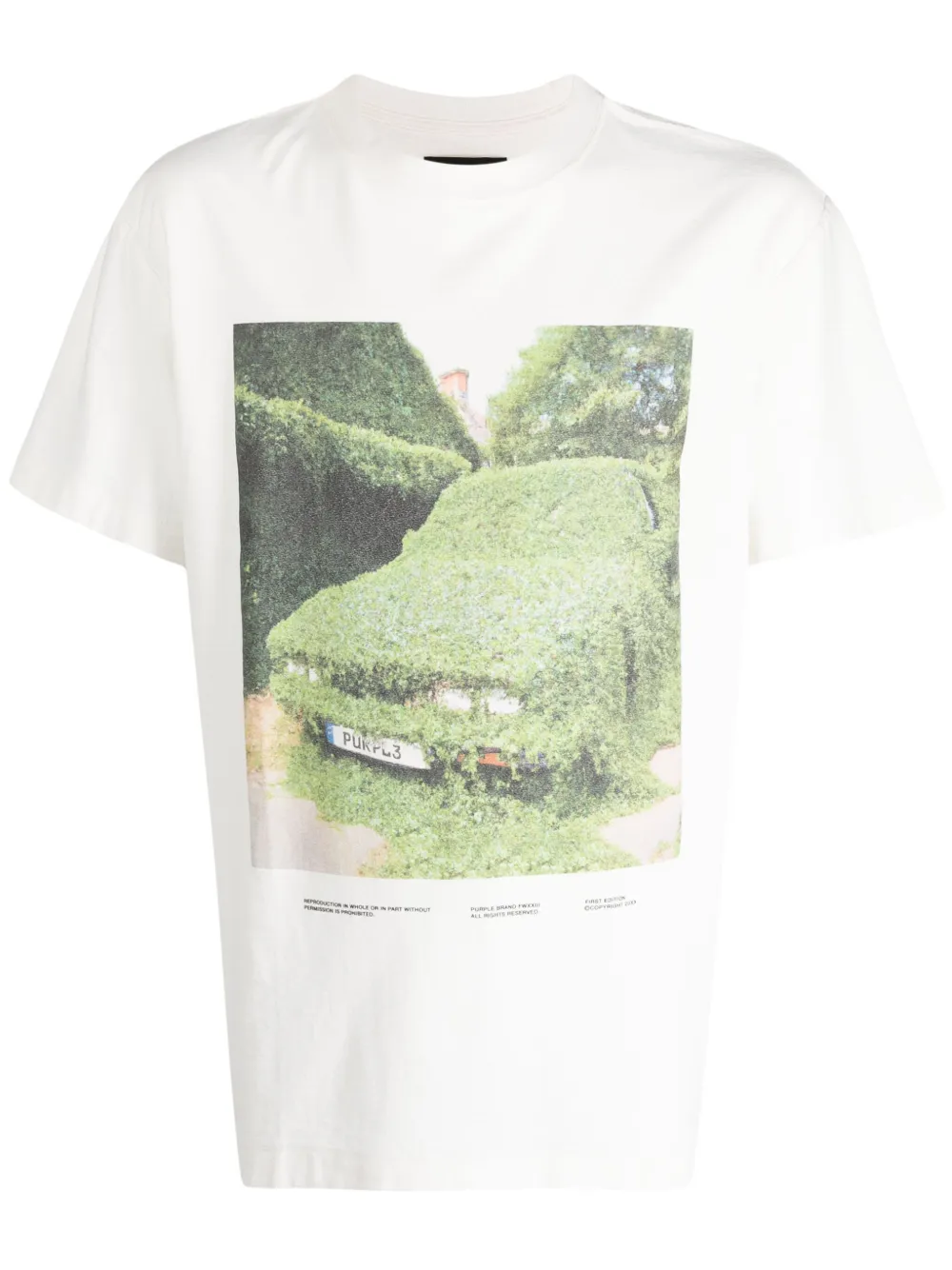 Purple Brand Textured Jersey Ss Tee Off White T-shirts In White